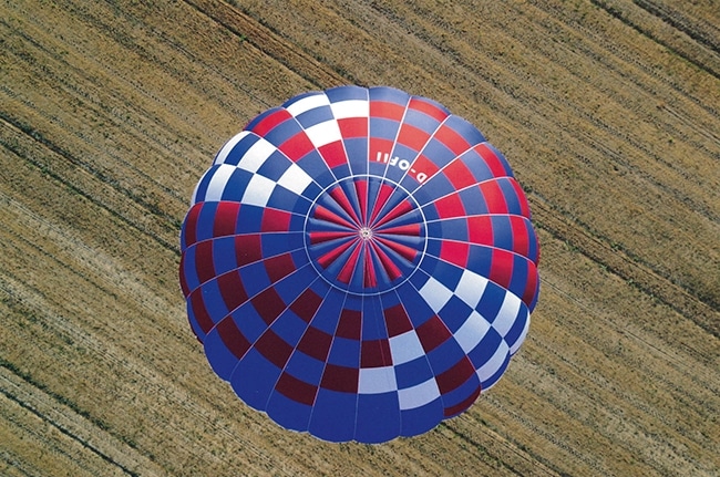 Heißluftballon von oben