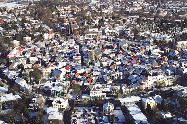 Kreisrunde mittelalterliche Stadtanlage von Lennep